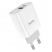 Превью Сетевое зарядное устройство Hoco C80A USB/Type-C (белое) — 4