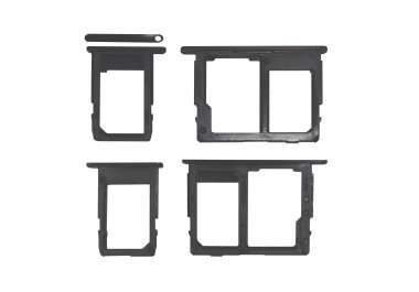 Контейнер SIM для Samsung Galaxy J7 (2017) J730F (комплект 2 шт.) (черный) &mdash; 1