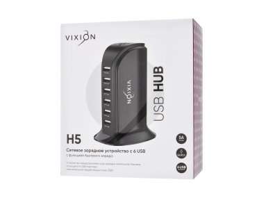 Сетевое зарядное устройство VIXION H5 Quick Charger 6USB 5А (черное) — 5