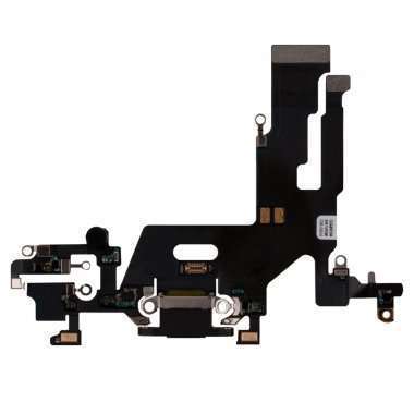 Шлейф для Apple iPhone 11 на разъем зарядки/микрофон (черный) Премиум — 1