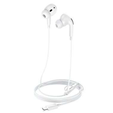 Проводная стереогарнитура HOCO M1 Pro для Apple (Lightning) (белая) &mdash; 3