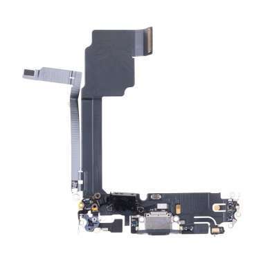 Шлейф для Apple iPhone 15 Pro Max на разъем зарядки/микрофон (черный) &mdash; 2