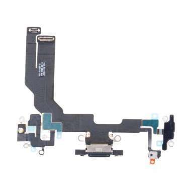 Шлейф для Apple iPhone 16e на системный разъем/микрофон (черный) премиум &mdash; 1